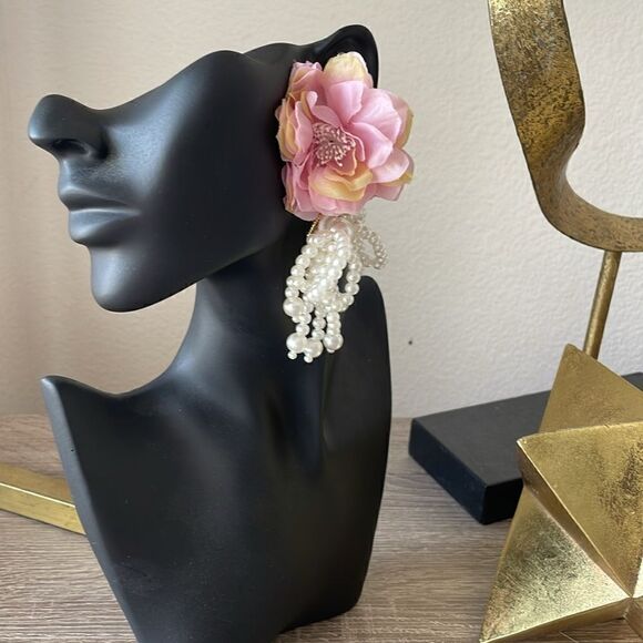 Bohemian pink flower earrings N216 - Picture 4 of 4